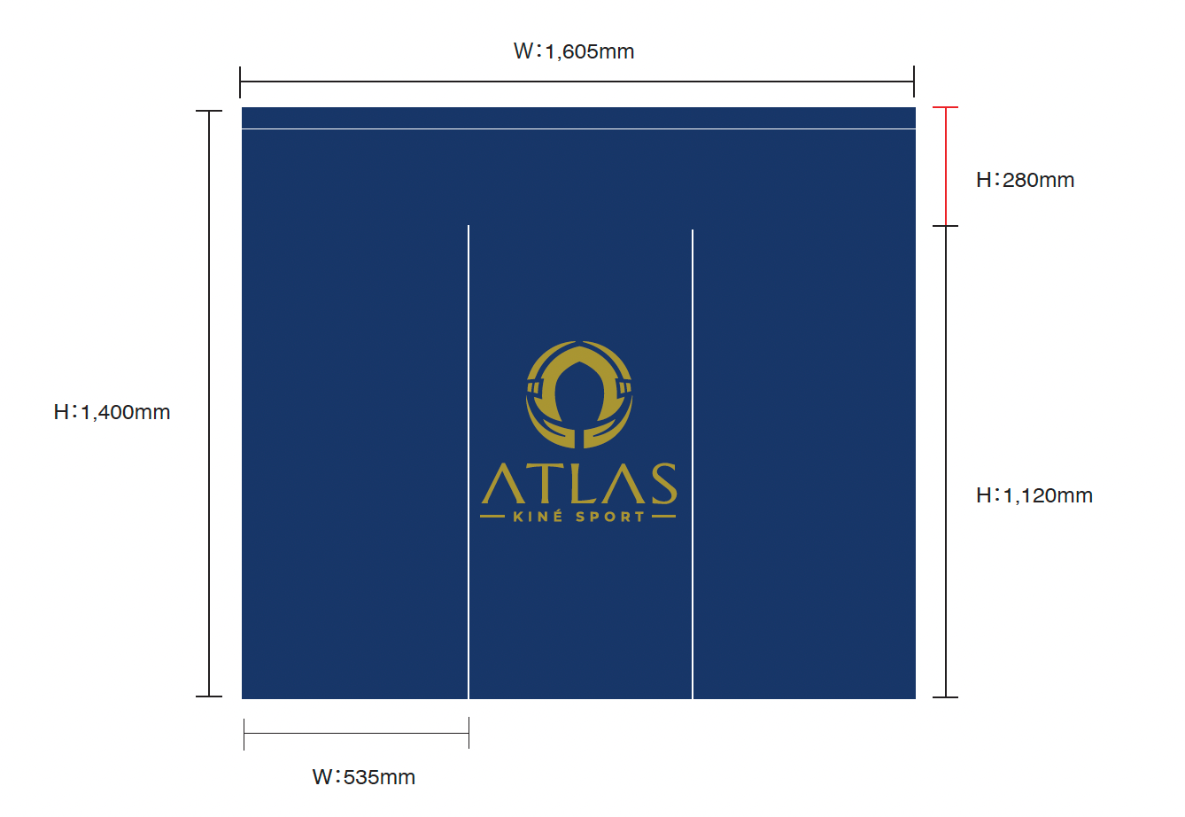Custom noren for ATLAS Kiné Sport