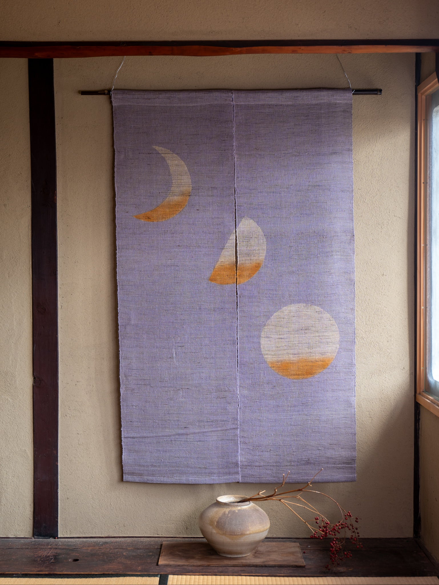 のれん　満月 月の満ち欠け暖簾 – SHOBIEN KYOTO